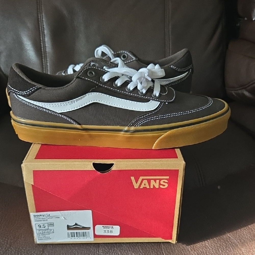 Vans Brown and White Skate Sneakers - Picture 7 of 9